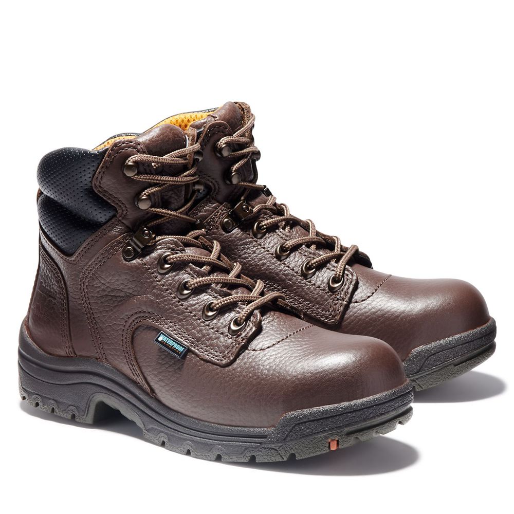 Timberland Womens Work Boots PRO® TiTAN® 6\" Alloy Toe - Dark Brown - India AR6093571